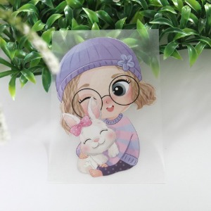 3D전사지]안경소녀와 토끼-47번(93047)