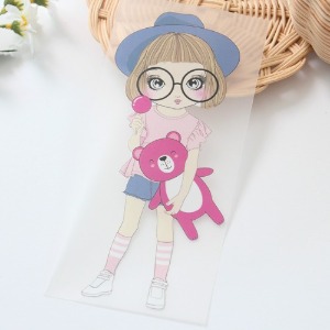 3D전사지]핑크곰돌이와 소녀-34번(93034)