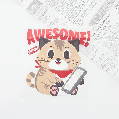 3D열전사지) 핸드폰 베이지 고양이-214번(97214)