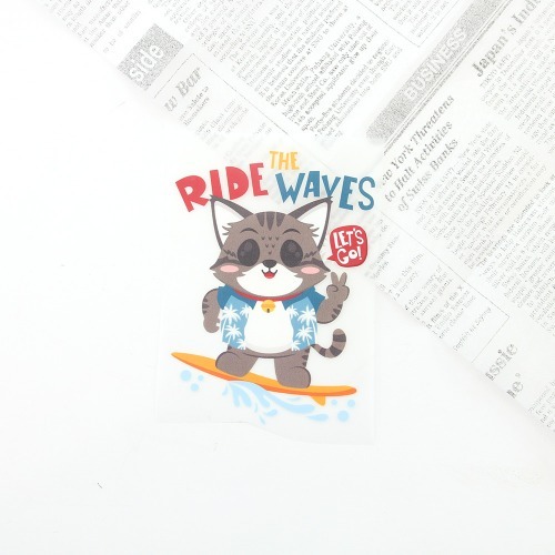 3D열전사지) Ride Waves 고양이-210번(97210)