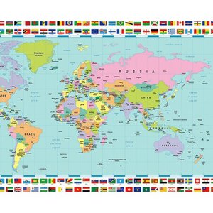 DTP컷트지]국기세계지도(167457)