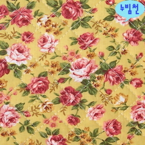 면혼방 누빔천 장미4(노랑)-2888
