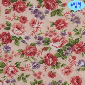 면혼방 누빔천 장미4(핑크)-2887